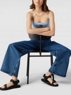 Tommy Jeans Crop Top Mit Logo-Patch - Hellblau