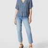 Jake*s Casual Bluse Mit Floralem Allover-Muster - Schwarz