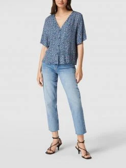 Jake*s Casual Bluse Mit Floralem Allover-Muster - Schwarz