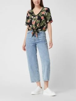 Pieces Bluse Mit Knotendetail Modell 'Nya' - Schwarz