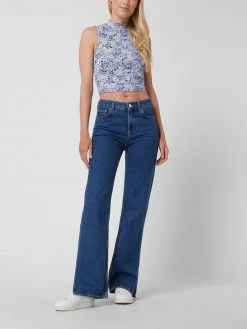 EDITED Crop Top Mit Floralem Muster Modell 'Kaori' - Bleu