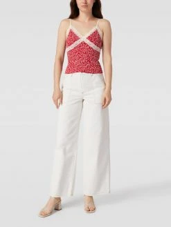 REVIEW Crop Top Mit Spitzenbesatz - Rot