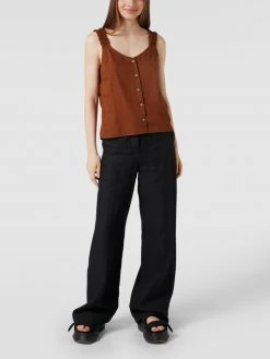 Tom Tailor Denim Blusentop Mit Label-Applikation - Mittelbraun